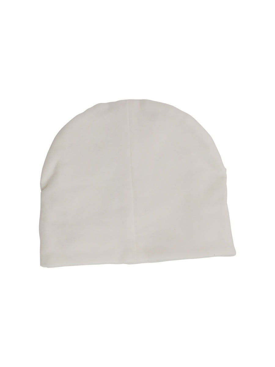 Cappello cuffia bianco con fiocco