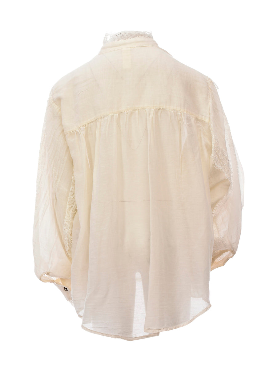 Blusa bianca over con pizzo