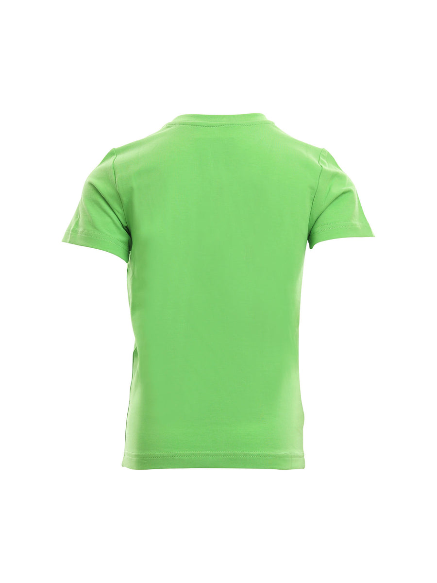 T-shirt verde con logo Icon arancione