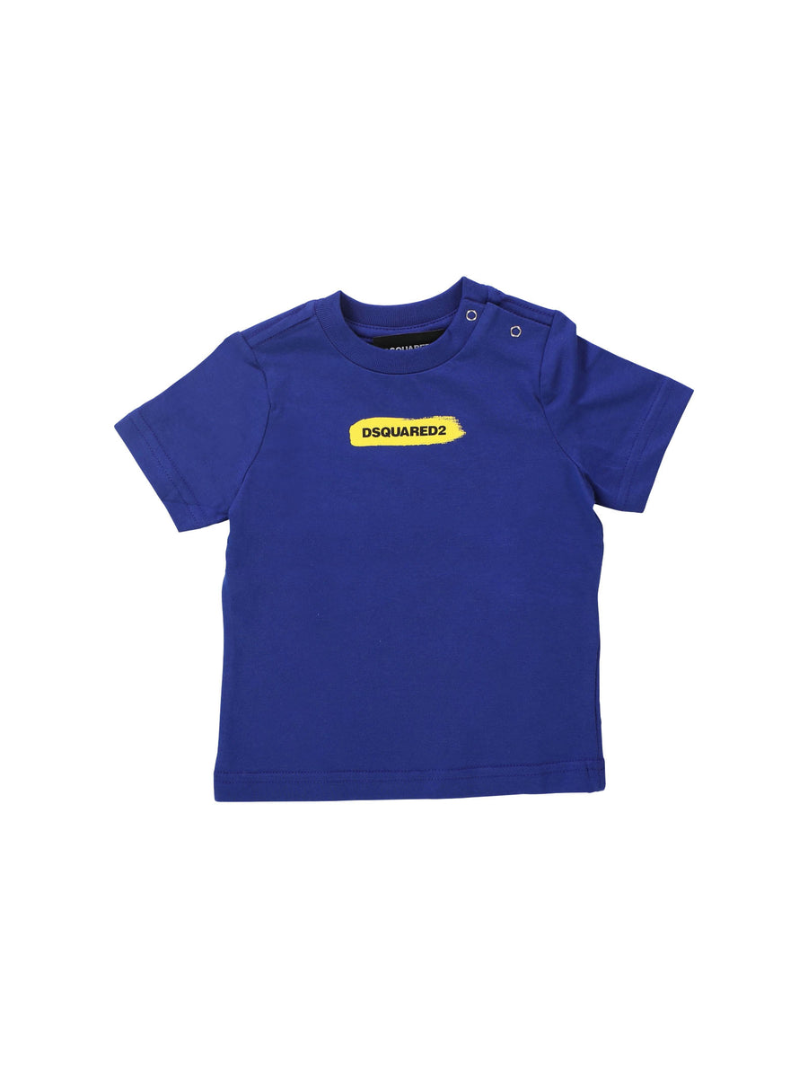 T-shirt blu con logo