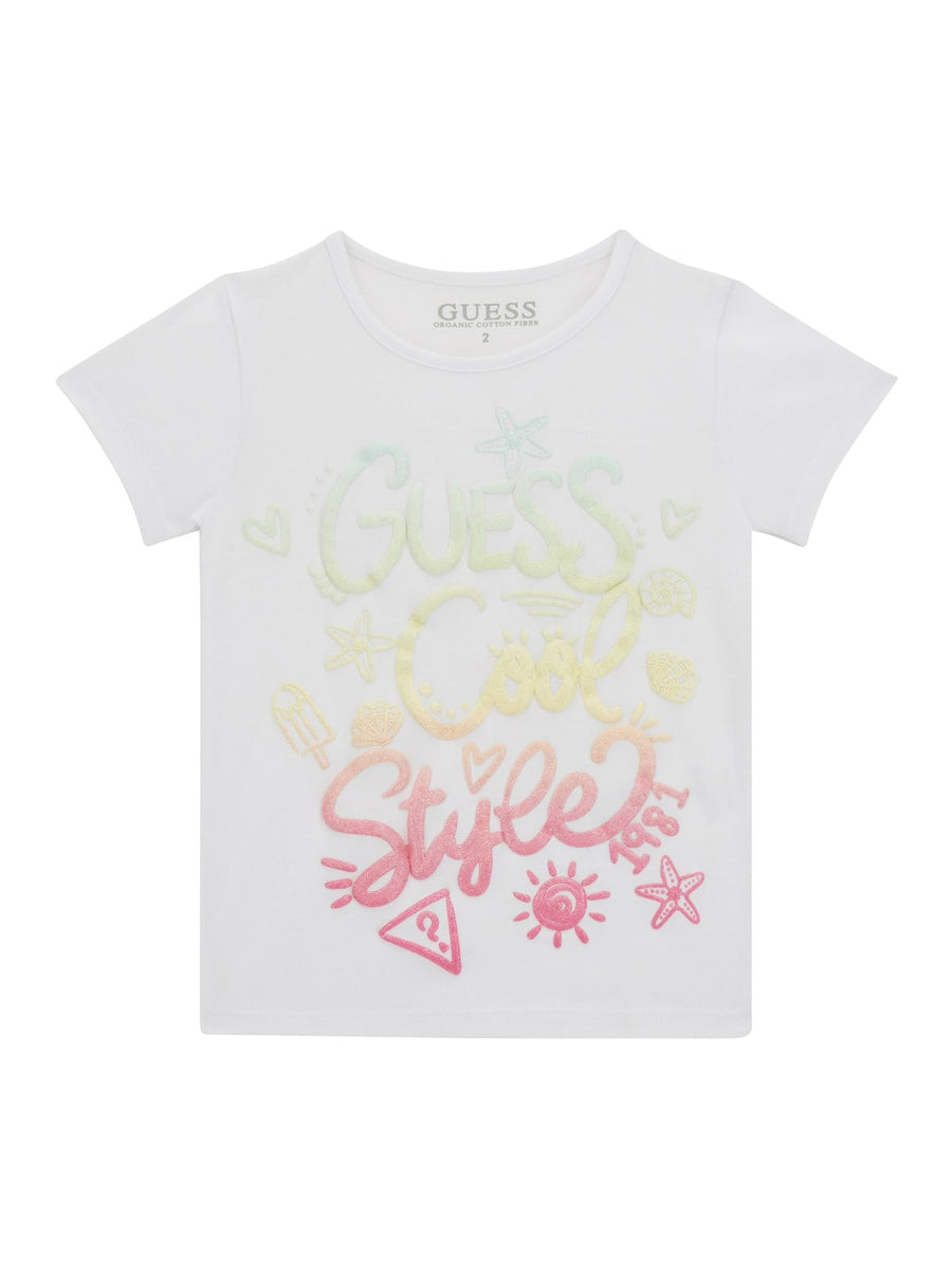 T-shirt bianca stampa glitter