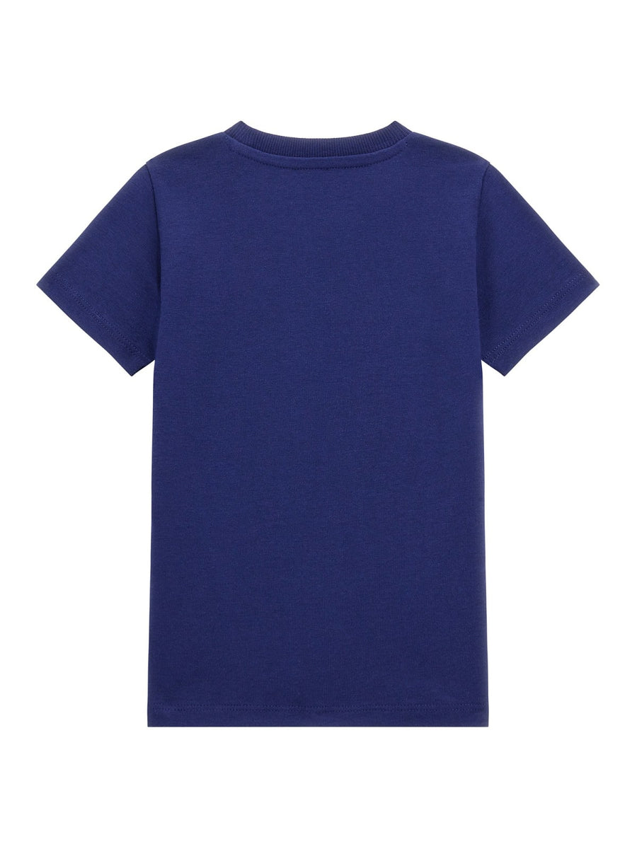 T-shirt blu stampa logo