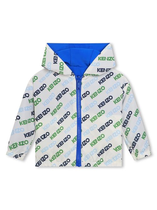 Giubbino a vento reversibile azzurro/bianco