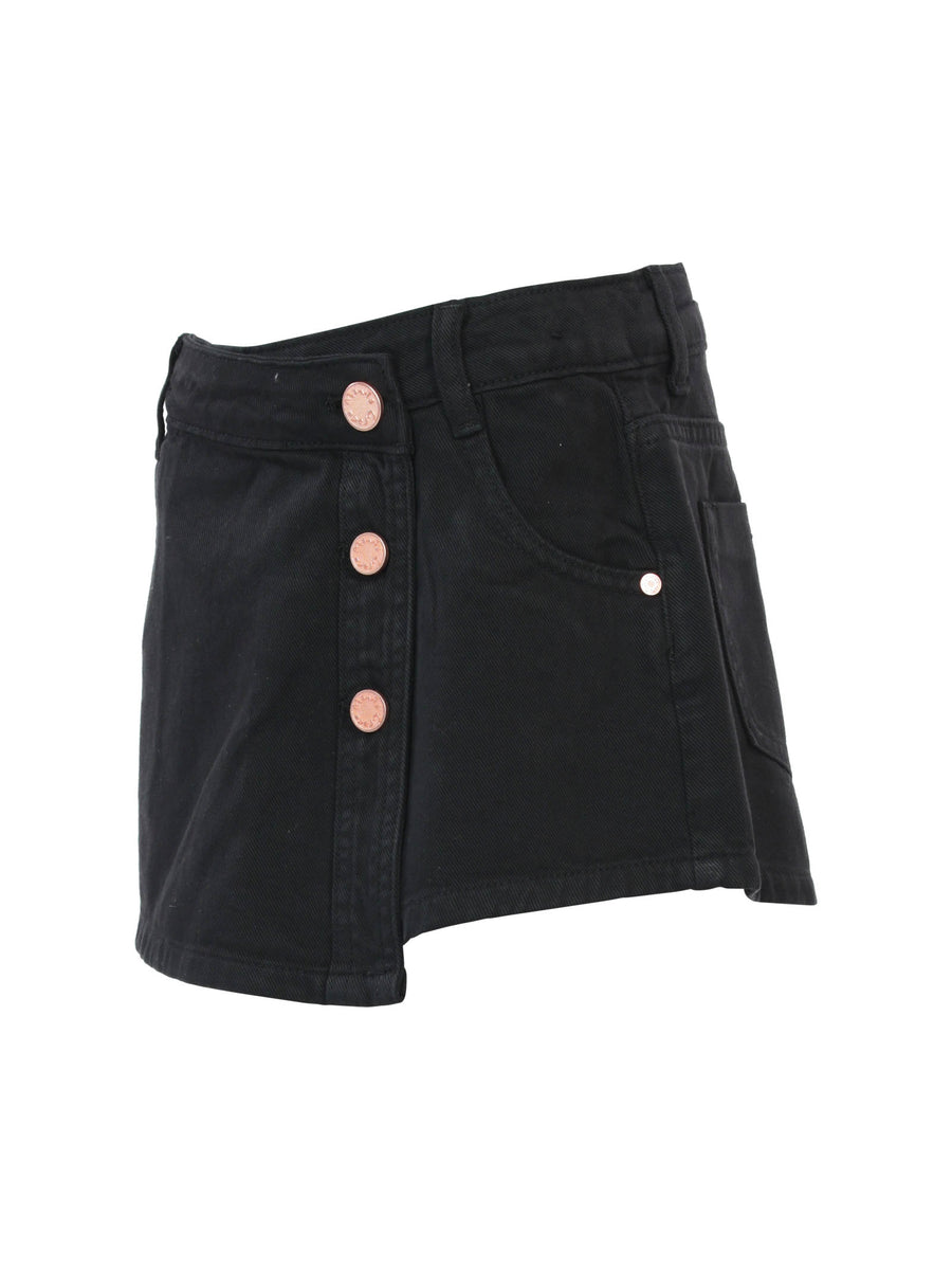 Gonna pantaloncino in denim nero