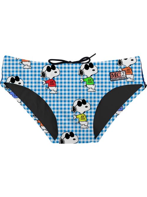 Costume slip a quadretti bianchi e azzurri Snoopy