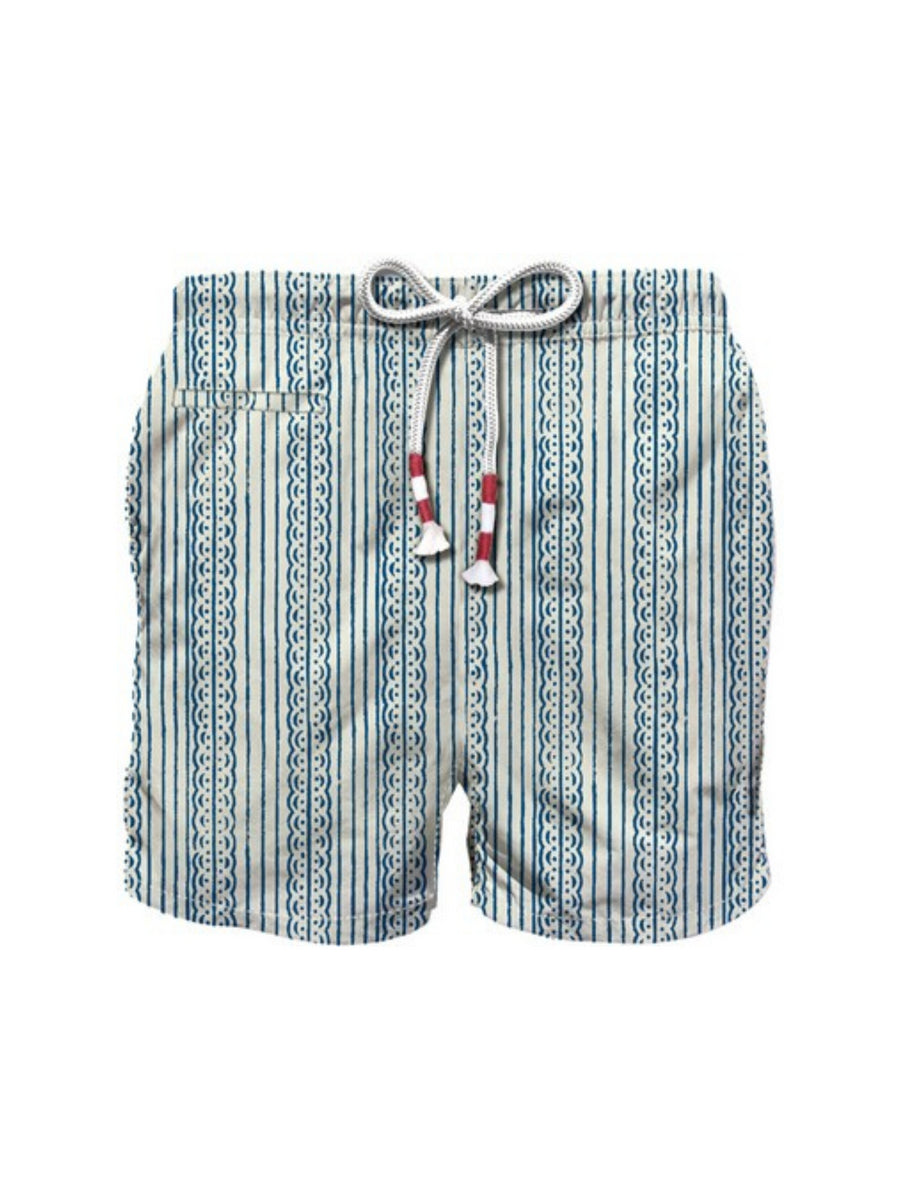 Costume shorts bianco fantasia blu Radical stripes