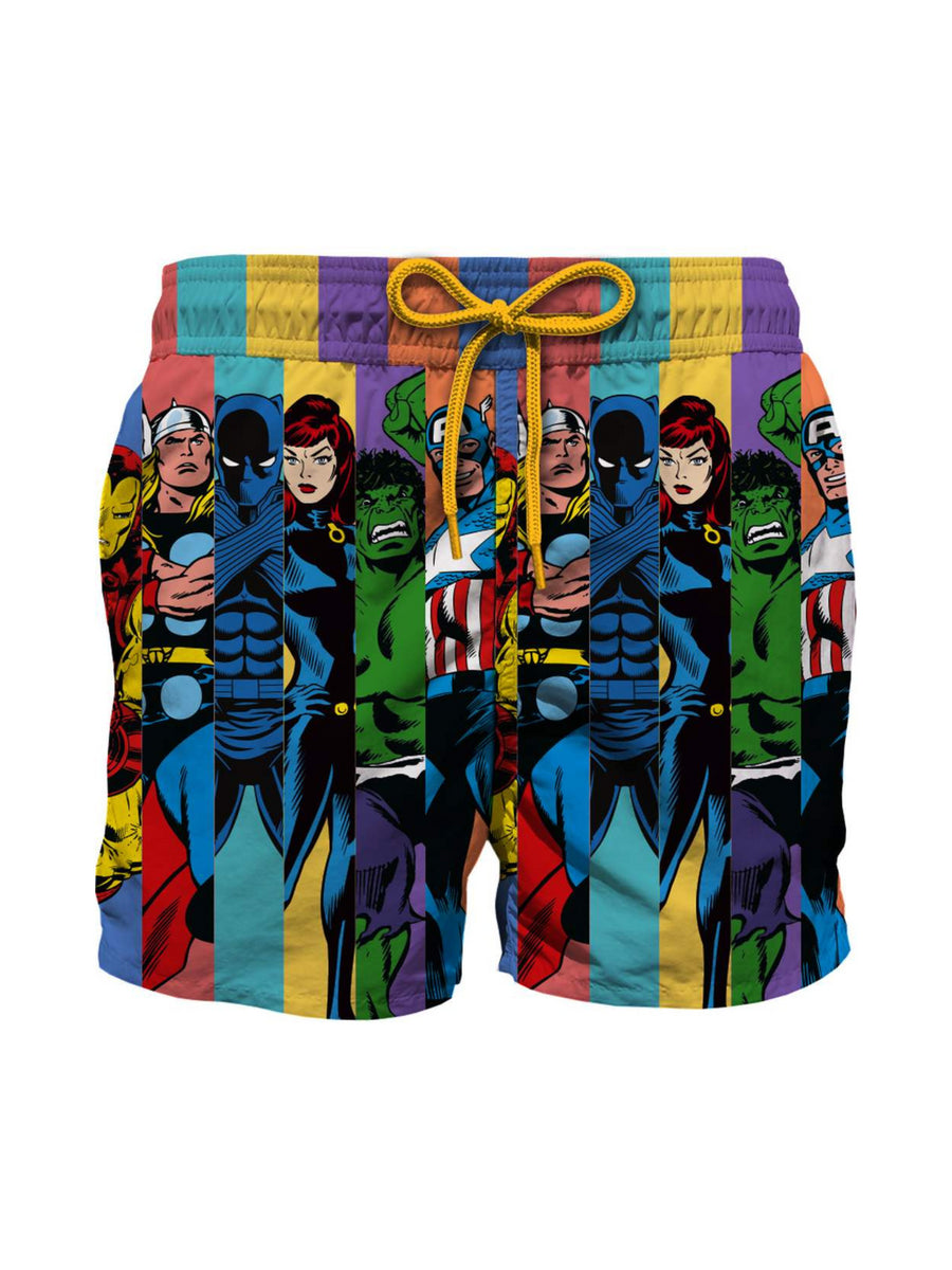 Costume shorts multicolor stampa Marvel Heroes