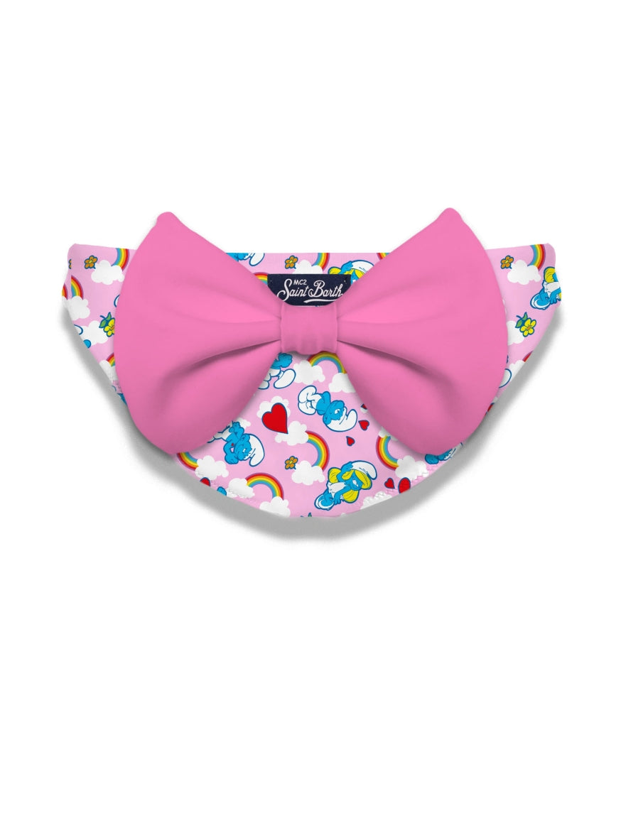 Costume slip fantasia Puffi e arcobaleni e fiocco rosa