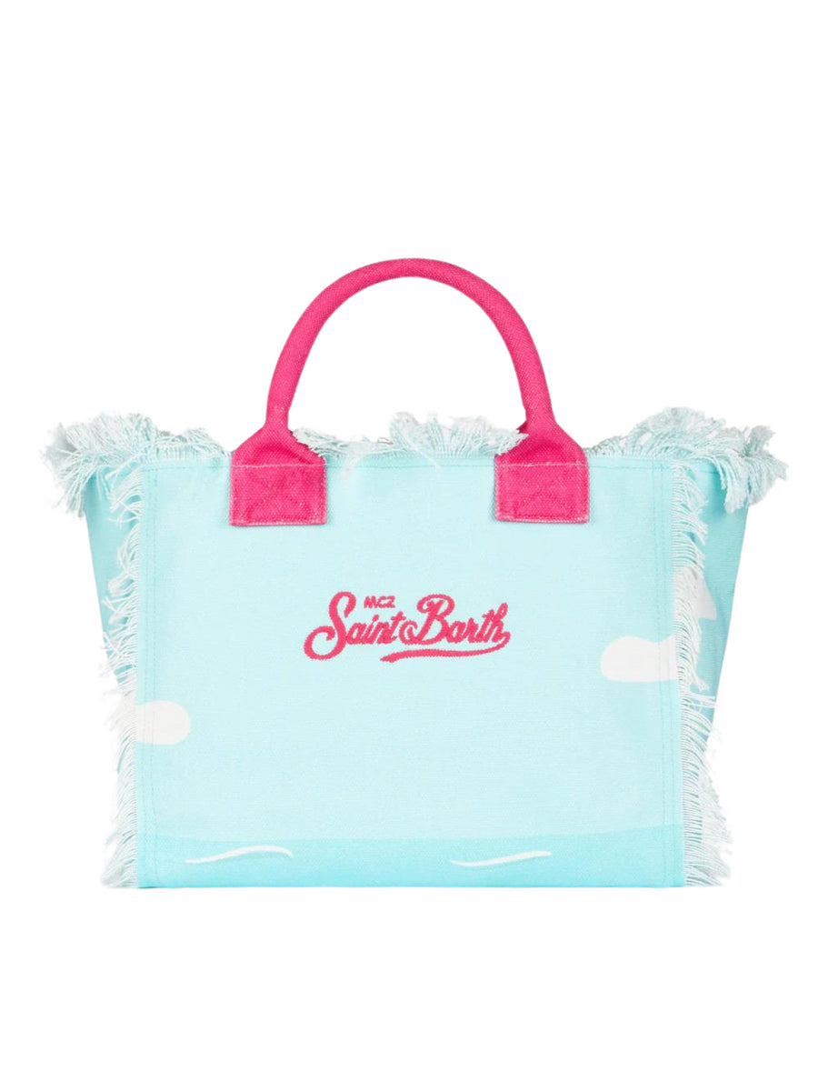 Borsa mare Vanity azzurra stampa Capri e Faraglioni