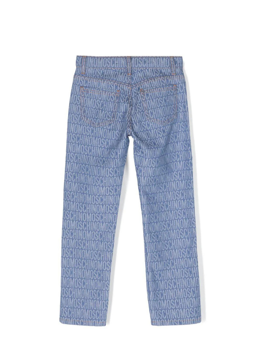 Jeans dritti con monogramma jacquard