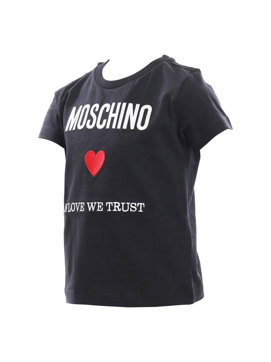 T-shirt nera In love we trust