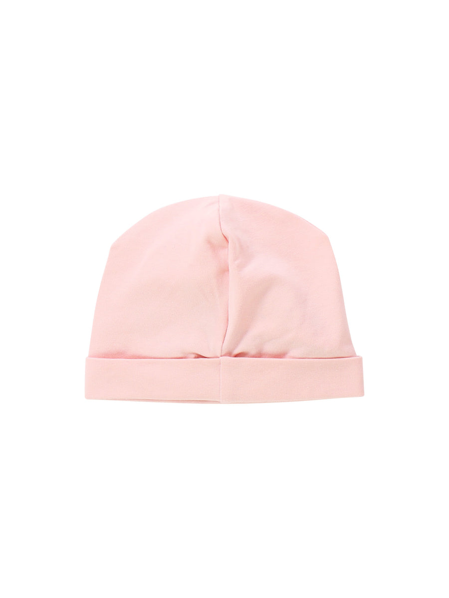 Cappello in cotone rosa con scritta e Teddy