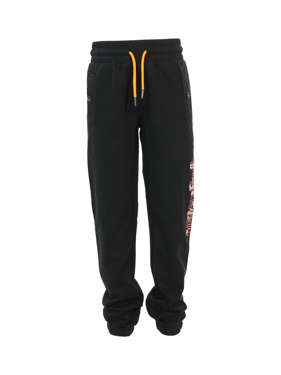 Joggers neri con maxi logo camouflage sulla gamba