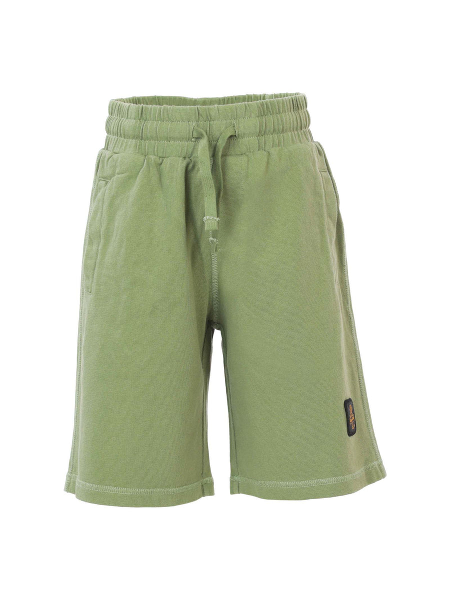 Bermuda in cotone garzato verde militare