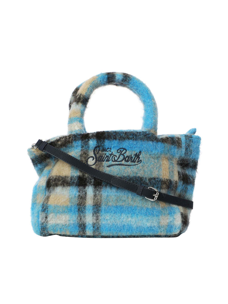 Borsa Clarine fantasia Tartan azzurra