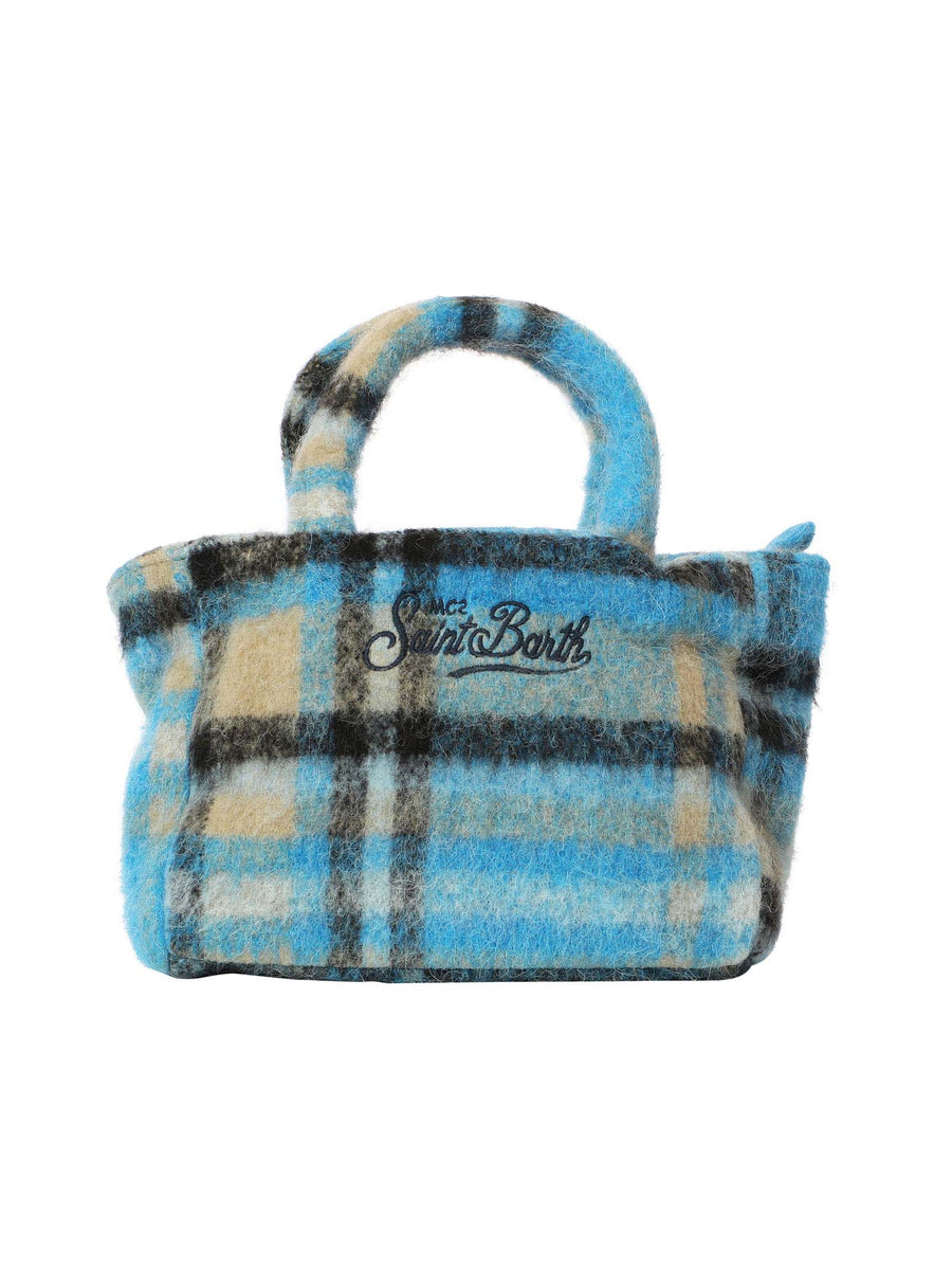 Borsa Clarine fantasia Tartan azzurra