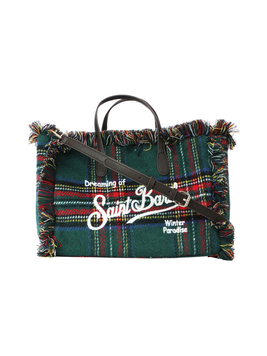 Borsa Colette Tartan verde con frange