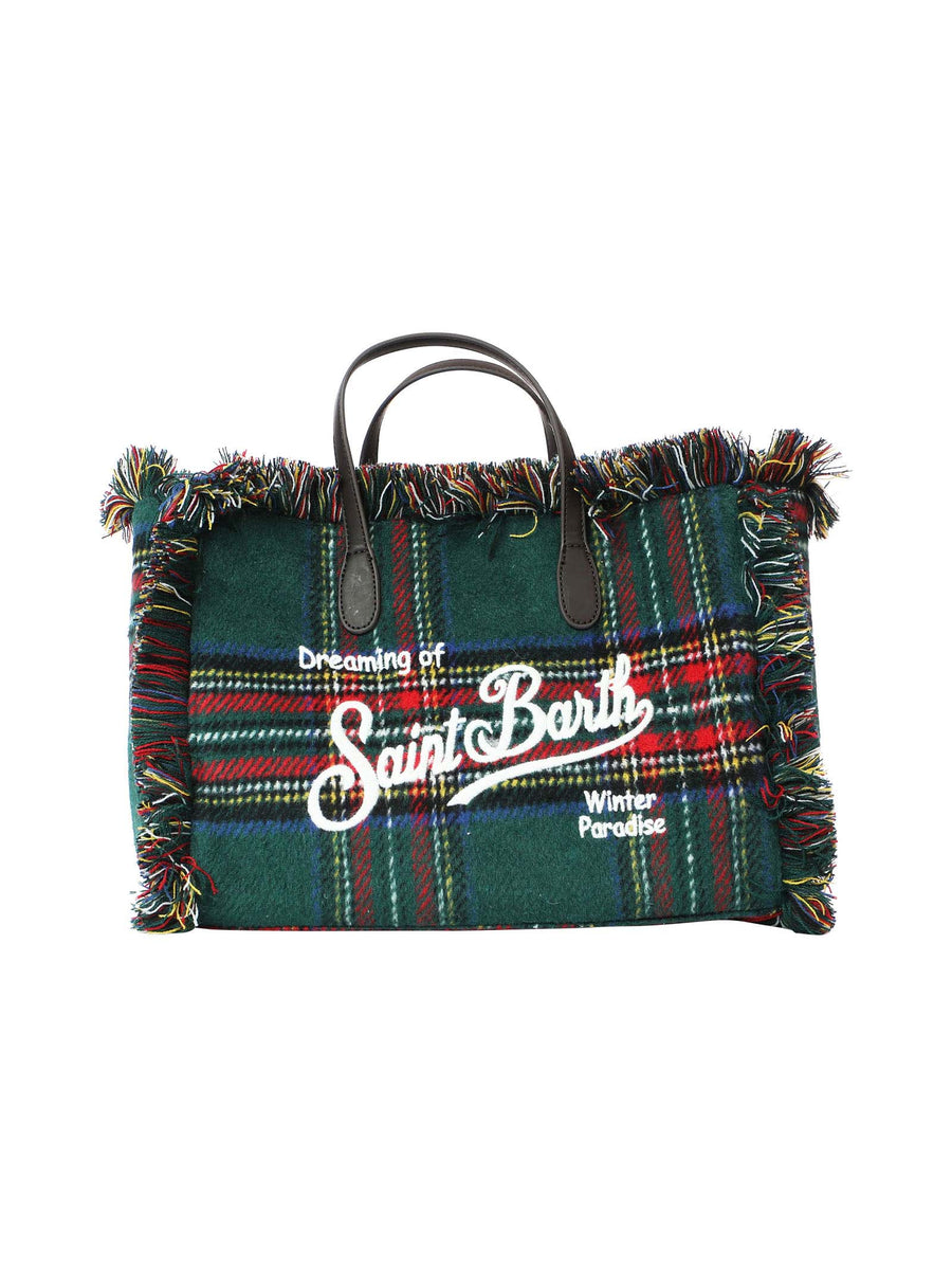 Borsa Colette Tartan verde con frange