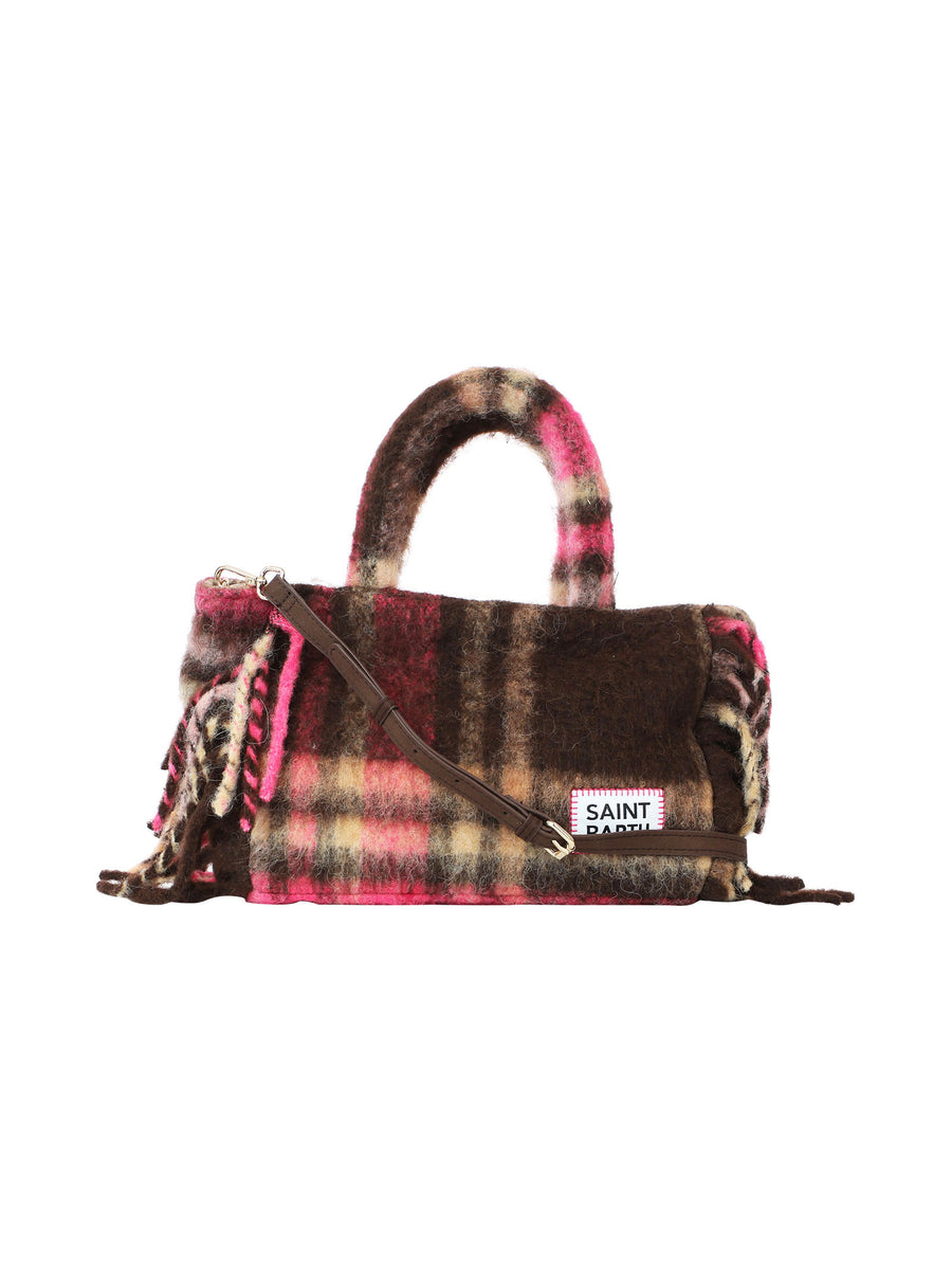 Borsa Colette Blanket Tartan fucsia e marrone