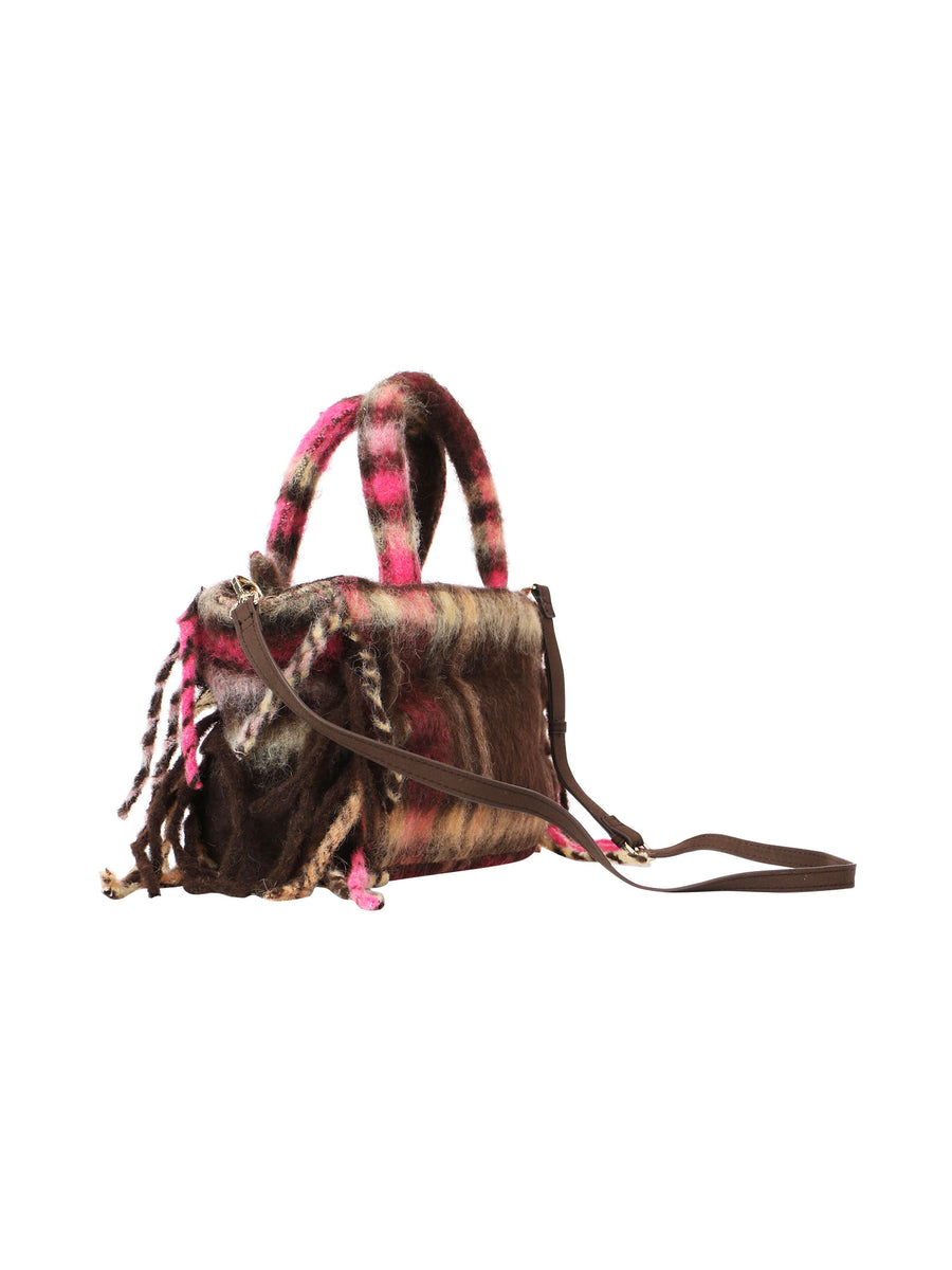 Borsa Colette Blanket Tartan fucsia e marrone