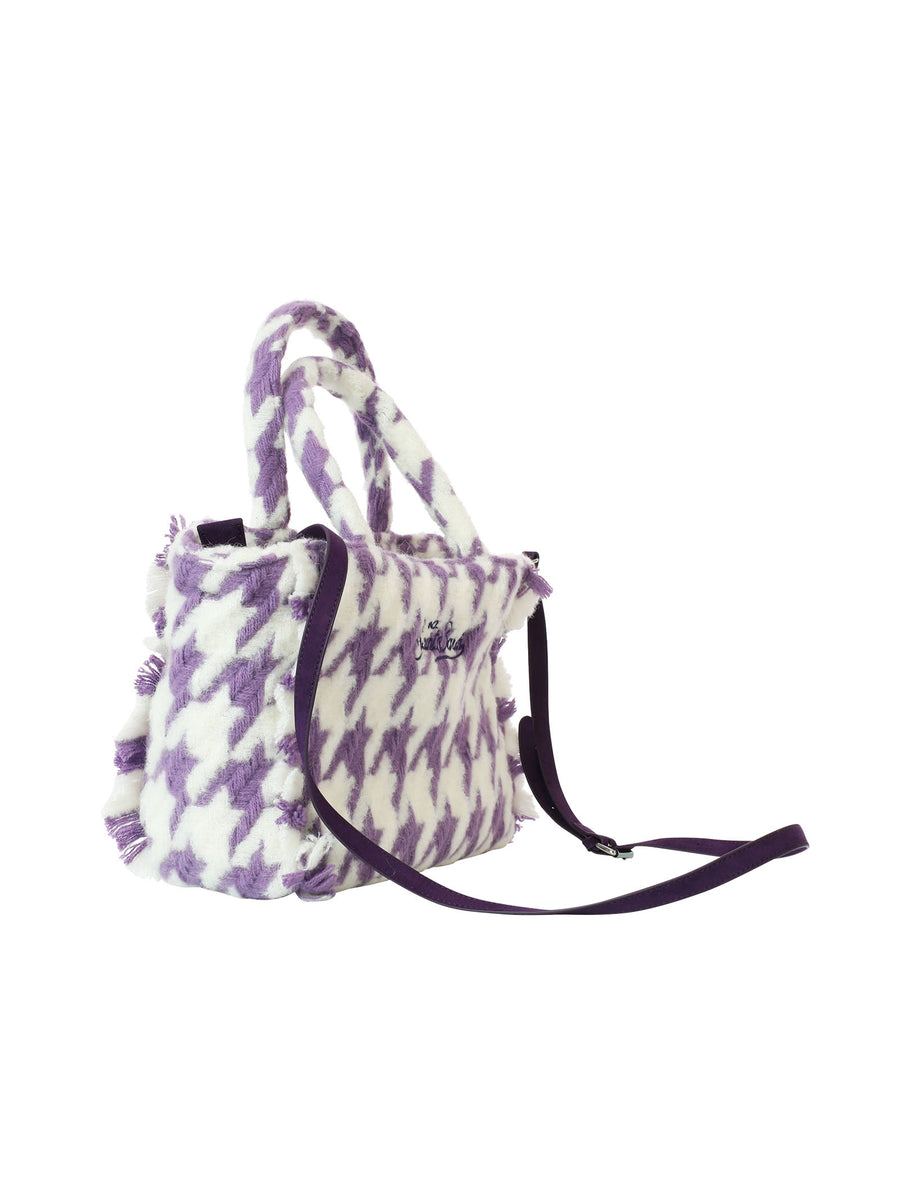 Borsa Colette Pied de poule Big bianca e viola