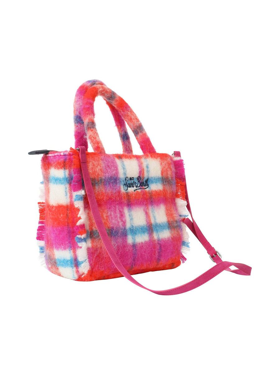 Borsa Colette effetto lana a fantasia Tartan multicolor