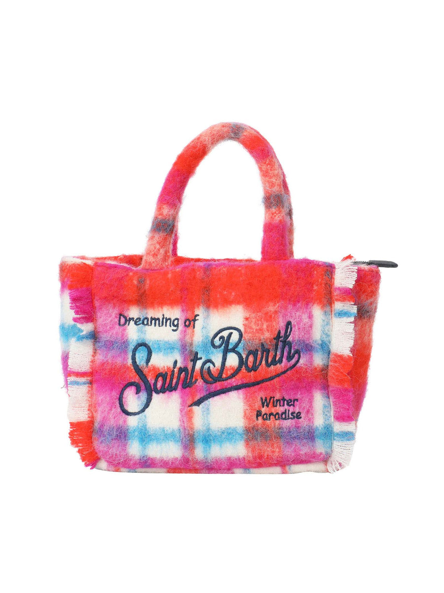 Borsa Colette effetto lana a fantasia Tartan multicolor