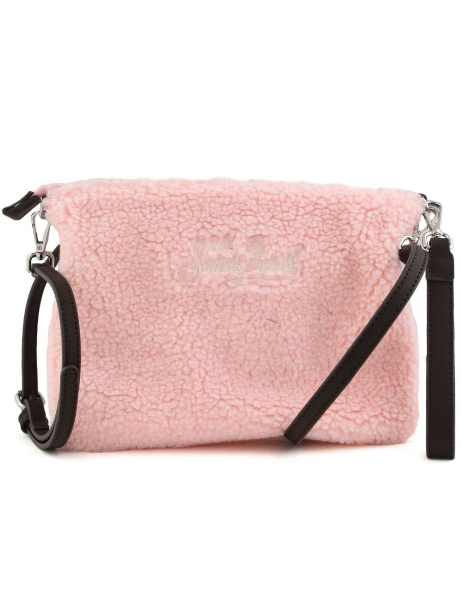 Pochette Parisienne in tessuto sherpa rosa