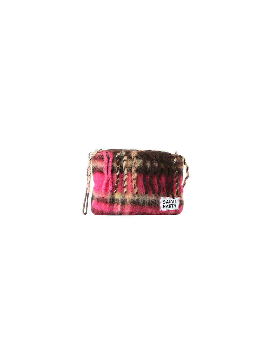 Pochette Parisienne Blanket fucsia con frange