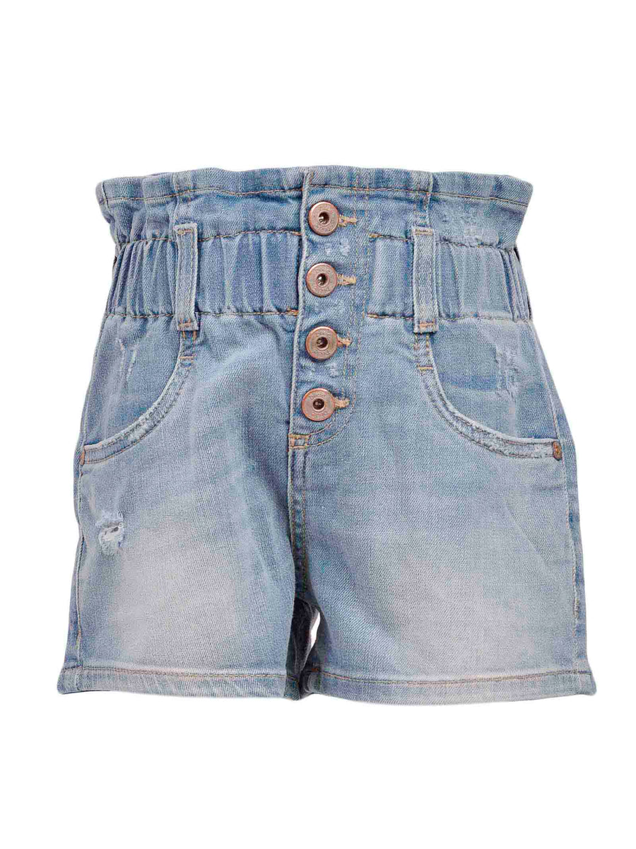 Shorts denim con vita a caramella