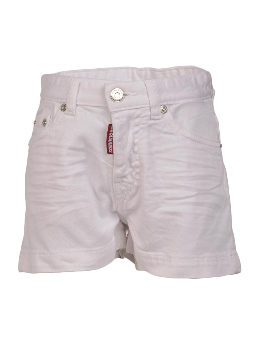 Shorts in denim bianco