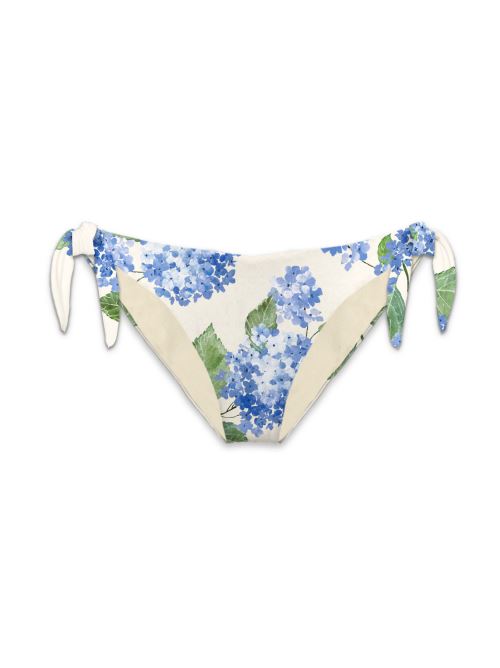 Costume slip Yali bianco con fantasia floreale azzurra